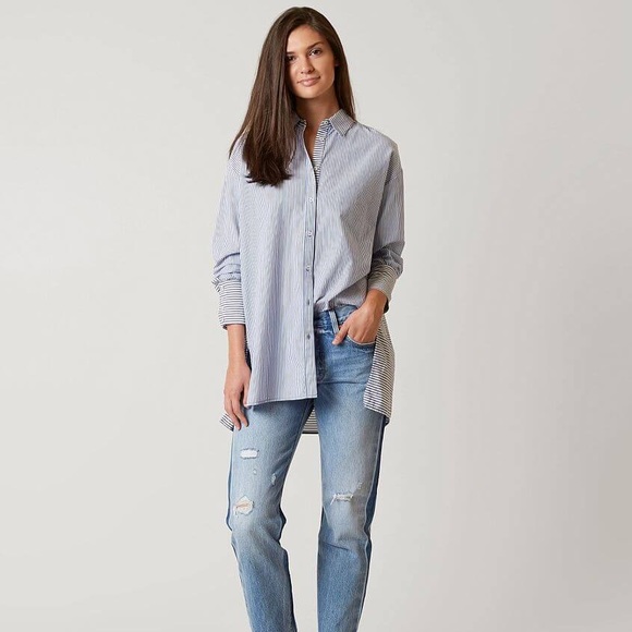 Free People Striped Lakehouse Oversized Hi-Low - Picture 3 of 8